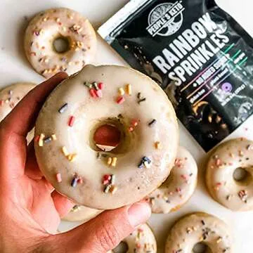 Keto Sprinkles, 6 oz. Larger Value Size, Dye Free, Non-GMO, Plant-Based, Vegan, Gluten Free, All Natural, No Artificial Coloring, Sugar Free Sprinkles, 1g Net Carb (Rainbow & Chocolate, 2 Pack)