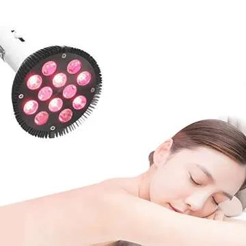 Red Light Therapy Lamp, ICANON Timing with 3 Switch Modes LED Infrared Light Therapy Device, 670nm Red and 850nm Infrared Light Combo Red Lights Bulb for Skin and Pain Relief with Remote and Stand