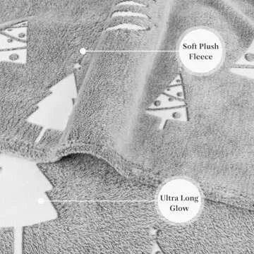 PAVILIA Glow in The Dark Blanket, Christmas Tree Gift for Girls Boys, Toy Blanket for 1 2 3 4 5 6 7 8 9 10 Year Old, Soft Plush Fleece Kids Gift Blanket for Birthday, Christmas, Room Decor, 60x80