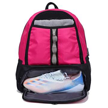 Boys Girls Soccer Bags Soccer Backpack Basketball vollyball Football Bag Backpack Kids Ages 6 Up with Ball Compartment All Sports Bag Gym