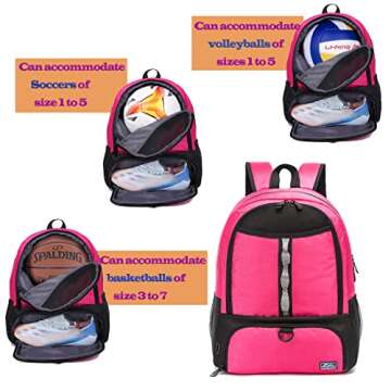 Boys Girls Soccer Bags Soccer Backpack Basketball vollyball Football Bag Backpack Kids Ages 6 Up with Ball Compartment All Sports Bag Gym
