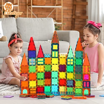 CuteTiger Magnetic Tiles Set - 100PCS STEM Building Toys