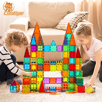 CuteTiger Magnetic Tiles Set - 100PCS STEM Building Toys