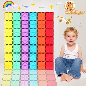 CuteTiger Magnetic Tiles Set - 100PCS STEM Building Toys