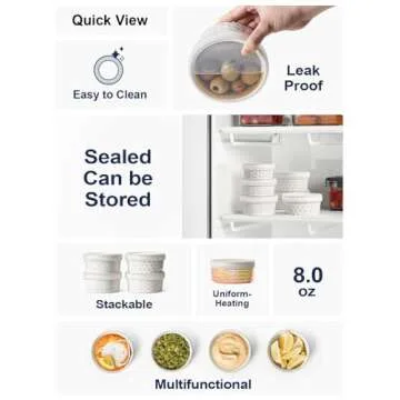 LE TAUCI Ramekins Set with Lids for Baking Desserts