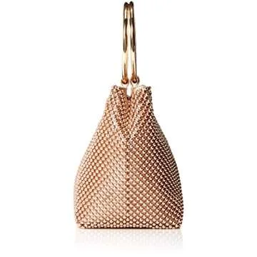 Elegant Women's Rose Gold Mesh Clutch for Events