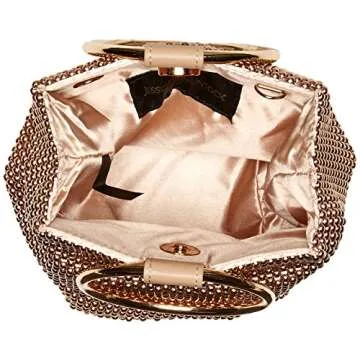 Elegant Women's Rose Gold Mesh Clutch for Events