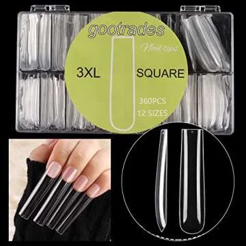 INENK 3XL Tapered Square Nail Tips for Stunning Nails