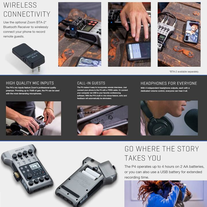 Complete Podcasting Bundle with Zoom PodTrak P4