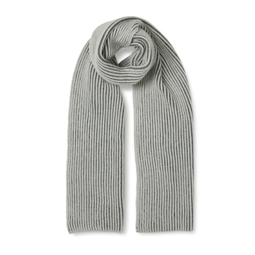 Soft Two-Tone Ribbed Scarf by The Drop - Grey & Stylish