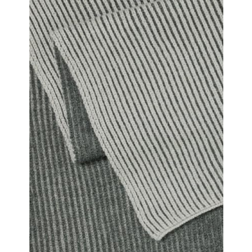 Soft Two-Tone Ribbed Scarf by The Drop - Grey & Stylish