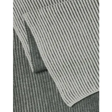 Soft Two-Tone Ribbed Scarf by The Drop - Grey & Stylish