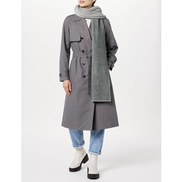 Soft Two-Tone Ribbed Scarf by The Drop - Grey & Stylish