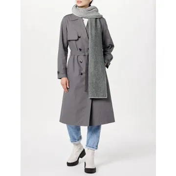 Soft Two-Tone Ribbed Scarf by The Drop - Grey & Stylish