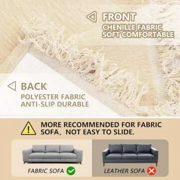 MEETSKY Chenille Sofa Covers for 3 Cushion Couch