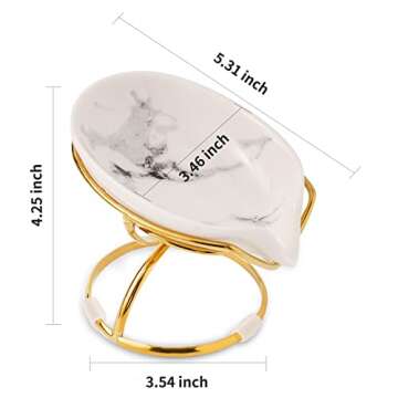 Dobbyby Leaf-Shaped Ceramic Soap Dish for Shower & Kitchen