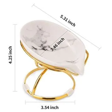 Dobbyby Leaf-Shaped Ceramic Soap Dish for Shower & Kitchen