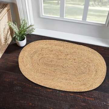 LR Home Natural Jute 2x3 Oval Area Rug | Stylish & Sustainable Decor