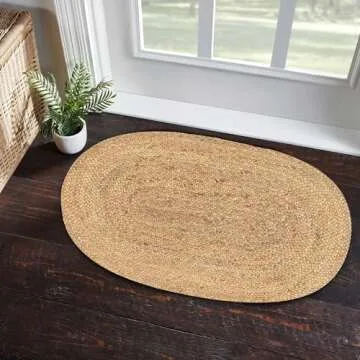 LR Home Natural Jute 2x3 Oval Area Rug | Stylish & Sustainable Decor
