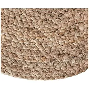 Sustainable LR Home Natural Jute Oval Area Rug for Decor