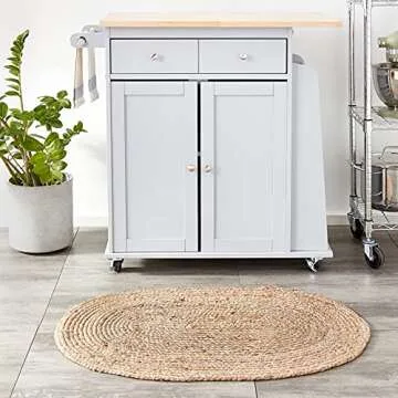 Sustainable LR Home Natural Jute Oval Area Rug for Decor