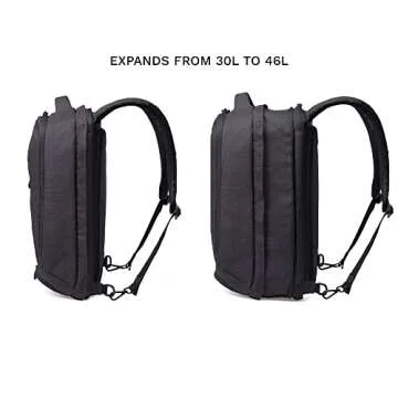 Knack Series 1 Laptop Backpack Fits up to 17 Inch - Knack Bags Carry-On Backpack, TSA Approved, Expandable Travel Backpacks With 4 Day Outfit Capacity (Stealth Black, Large)