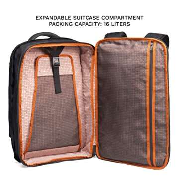 Knack Series 1 Laptop Backpack Fits up to 17 Inch - Knack Bags Carry-On Backpack, TSA Approved, Expandable Travel Backpacks With 4 Day Outfit Capacity (Stealth Black, Large)