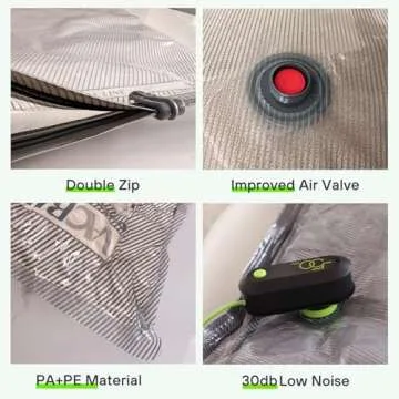 Vacbird Vacuum Bags for Travel with USB Pump, 12 Pack Carry-on Size Compression Packing for Luggage and Suitcase, Space Saver Bags for Clothes and Clothing Travel