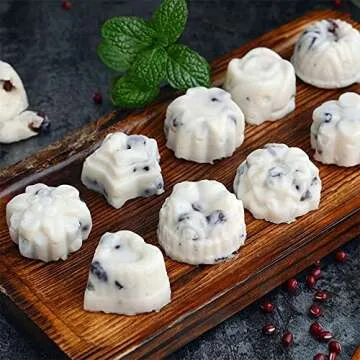 DEVIN0705 Food Grade Silicone Flowers Molds, Baking Pan with Flowers and Heart Shape Non-Stick 4-Pack Silicone Molds for Chocolate, Candy, Jelly, Ice Cube, Muffin (Pink, purple，Blue and Green)