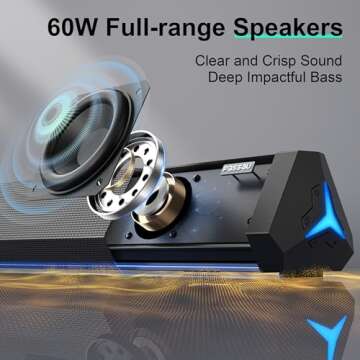 Passau Sound Bar 35 Inch Smart TV Speaker with LED Display, Bluetooth 5.3 Connectivity, and 3 DSP Mo...