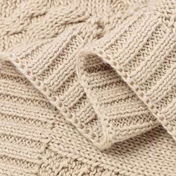 mimixiong Cotton Baby Blanket Knitted Crochet Receiving Crib Nursery Swaddling Blankets for Newborn Baby Boy Girl White 30x40 Inch