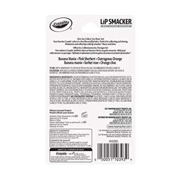 Lip Smacker Crayola Crayon Flavored Lip Balm - Moisturizing, Soothing Trio Banana Mania, Pink Sherbert, & Outrageous Orange