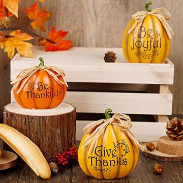 SAND MINE Thanksgiving Pumpkin Set for Fall Home Decor