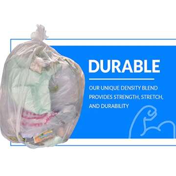 Reli. SuperValue 55-60 Gallon Trash Bags | 50 Count | Made in USA | Heavy Duty | Clear Multi-Use Garbage Bags