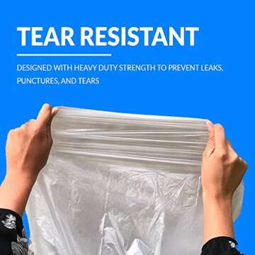 Reli. SuperValue 55-60 Gallon Trash Bags | 50 Count | Made in USA | Heavy Duty | Clear Multi-Use Garbage Bags
