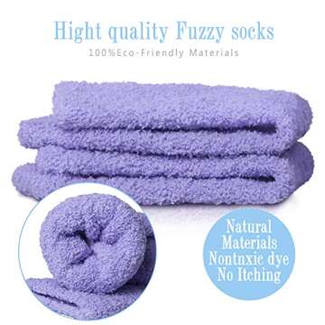 6 Pairs Womens Fuzzy Socks Winter Warm Soft Cozy Fluffy Microfiber House Sleeping Slipper Socks Christmas Gifts,A3-Rainbow Socks