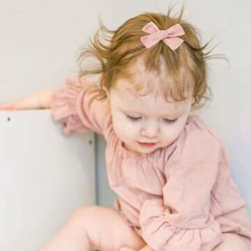 Niceye Baby Hair Clips – 24 Pcs Cotton Bows for Girls