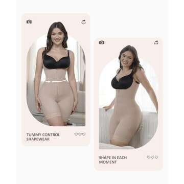 FeelinGirl Shapewear for Women Tummy Control Butt Lifter Open Bust Bodysuit Full Body Shapewear Beige L
