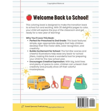 Back to School Coloring Book for Kids | Fun Designs and Easy Pages