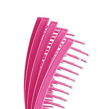 KareCo Tangle Buster Brush, Detangler for All Hair Types, Small in Teal and Pink