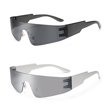 VANLINKER Wrap Around Sunglasses - Trendy Y2K Fashion with UV Protection