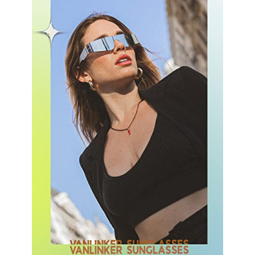 Affordable Futuristic Wrap Around Sunglasses by VANLINKER