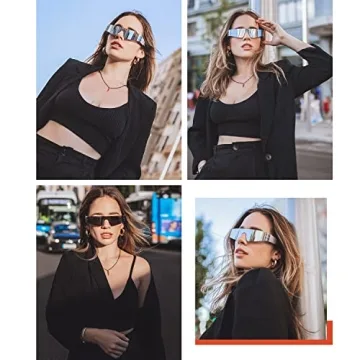Affordable Futuristic Wrap Around Sunglasses by VANLINKER