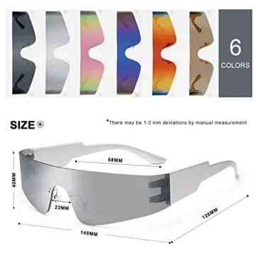 Affordable Futuristic Wrap Around Sunglasses by VANLINKER
