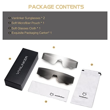 Affordable Futuristic Wrap Around Sunglasses by VANLINKER