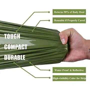 Mezonn Emergency Sleeping Bag & Tent Shelter Survival Bivy Sack Use as Emergency Blanket Lightweight Survival Gear for Outdoor Hiking Camping Keep Warm After Earthquakes, Hurricanes and Other disaster