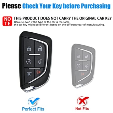 Cadillac Key Fob Cover Soft TPU Leather 360 Protection