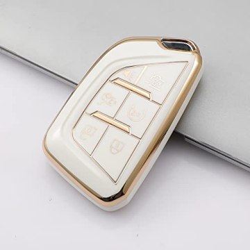 Cadillac Key Fob Cover Soft TPU Leather 360 Protection