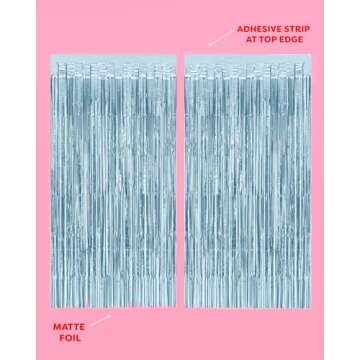 Matte Blue Foil Curtain Set - Perfect Party Decorations