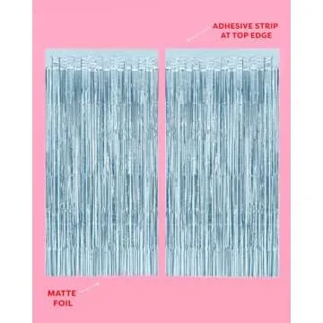 Matte Blue Foil Curtain Set - Perfect Party Decorations